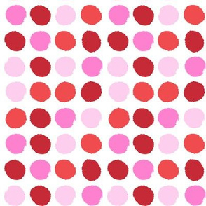 lipstick dots fabric - valentines day, valentines fabric, valentines dots, pink dots fabric, dot, dot fabric - pinks