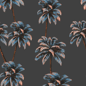 Crayon Palms - Carbon Grey