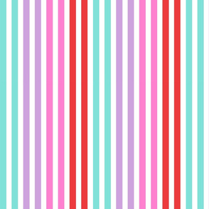 valentines candy stripes - stripe fabric, stripes fabric, candy stripes, bright stripes, pink stripes - pink, red, purple, mint