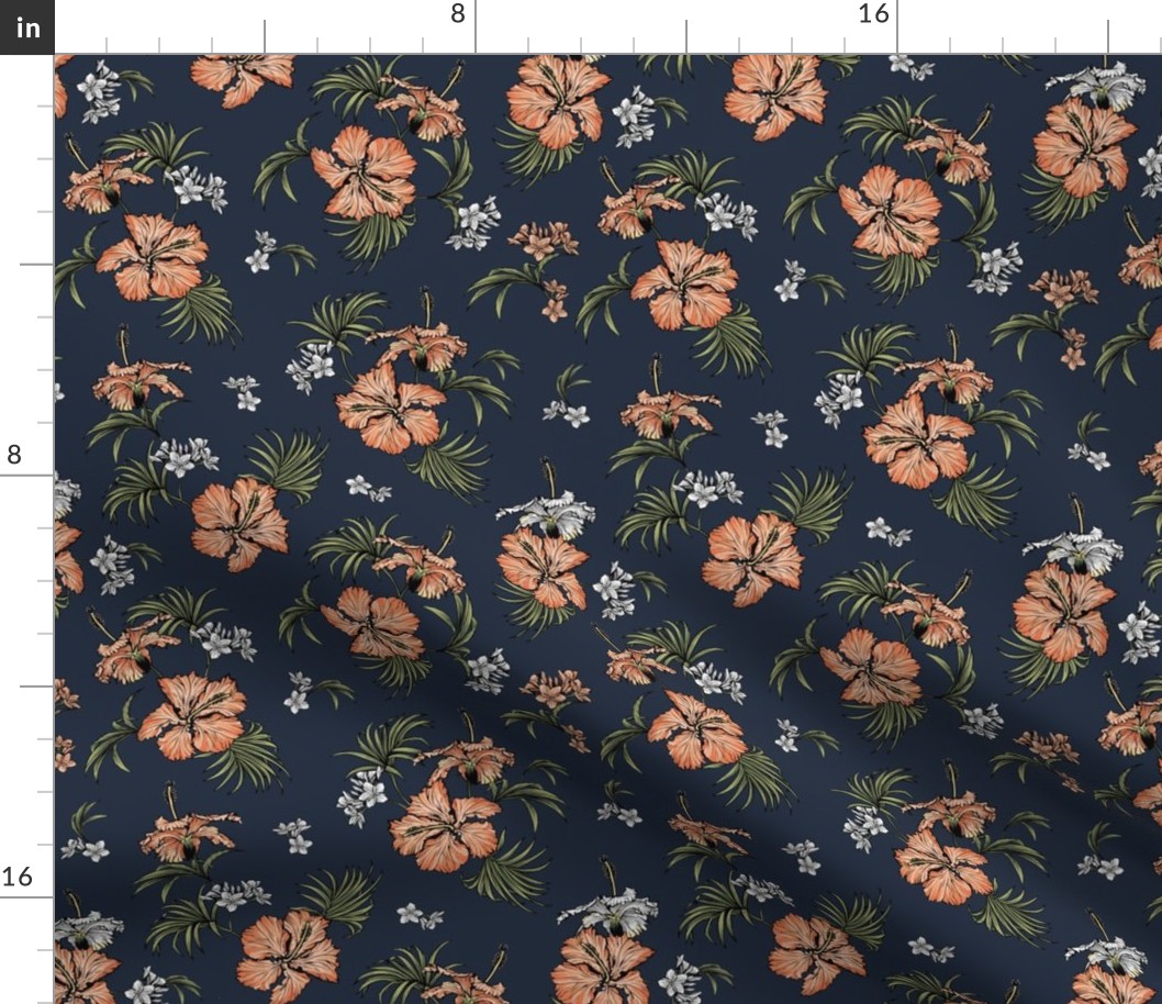 Lina Floral - Navy