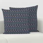 Festive Fair Isle - Navy Blue Small Scale