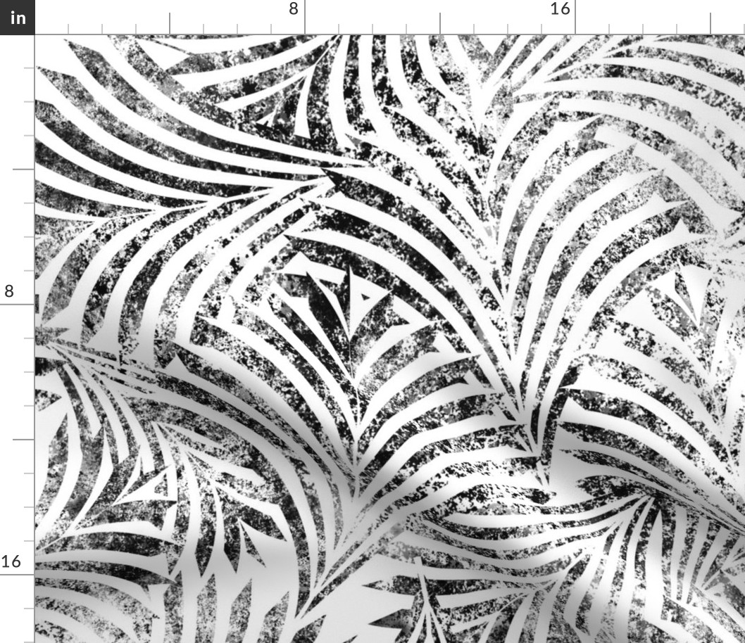 Loulu Palm Batik Black on White Jumbo 300