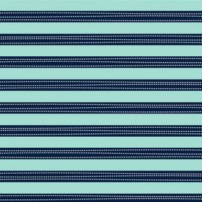 Stripes - Navy + Mint