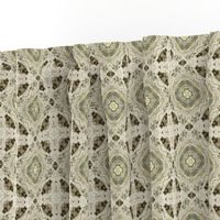 18-02k Victorian Gray Olive Cream Abstract Geometric Floral