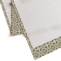 18-02k Victorian Gray Olive Cream Abstract Geometric Floral