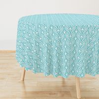 large scale knit in turquoise