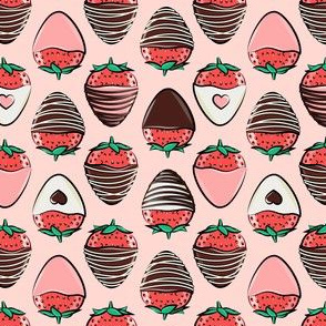 Chocolate Strawberry Fabric, Wallpaper and Home Decor | Spoonflower