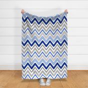 Soft Chevron Waves Large Scale Blue