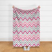 Soft Chevron Waves Large Scale Pink