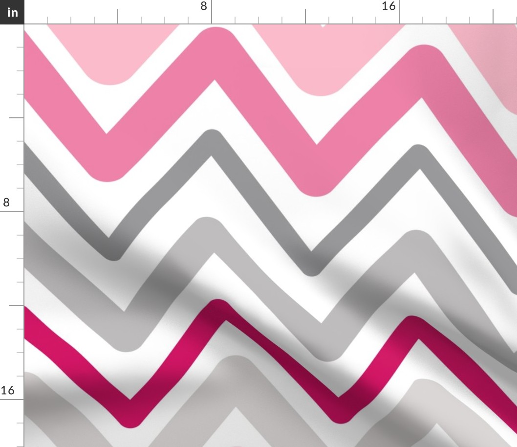 Soft Chevron Waves Large Scale Pink