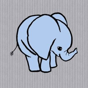 Baby Boy Blue Elephant on Grey