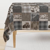 Farmin - 9sq Rustic Soft Brown And grey - ROTATED