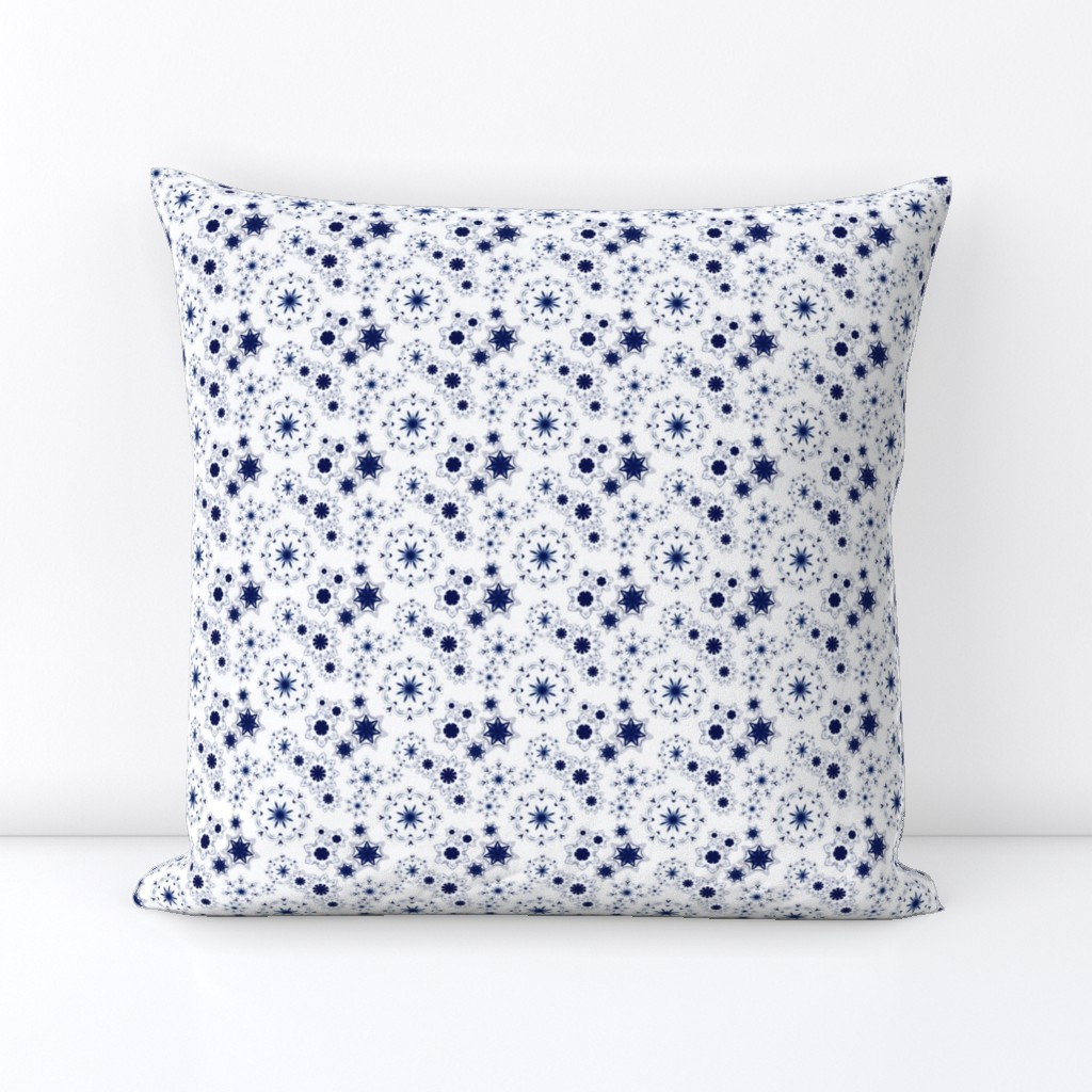 Blue Snowflakes on White