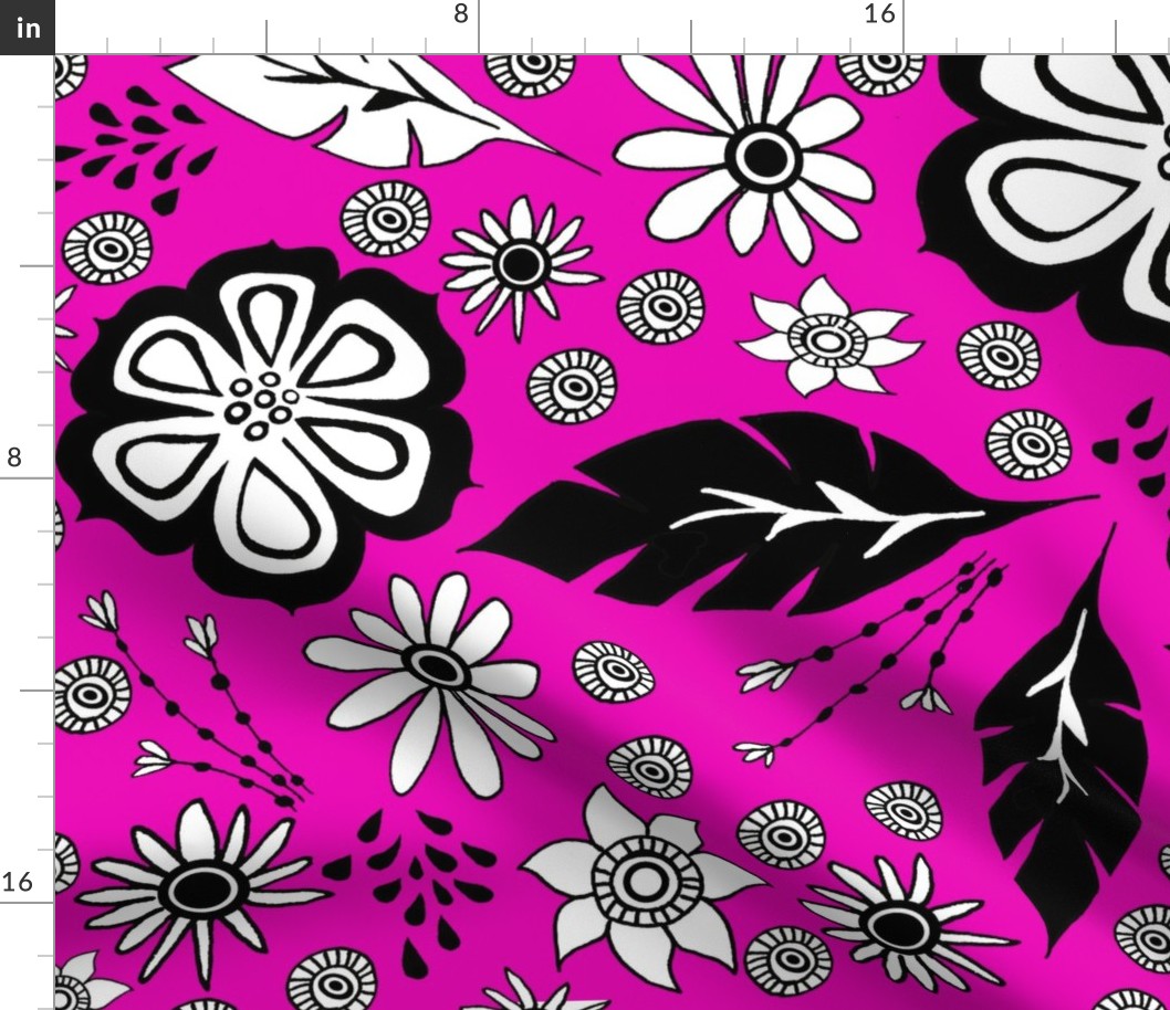 Black and White design pink