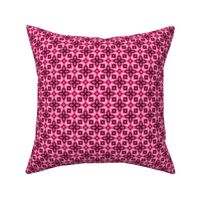 18-02g Floral Geometric Batik Hot Pink White _ Miss Chiff Designs 