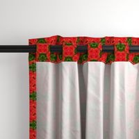 18-02f Christmas Orange Red Green Abstract Floral  _ Miss Chiff Designs 