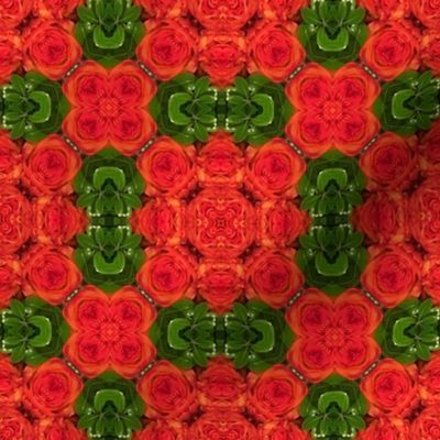 18-02f Christmas Orange Red Green Abstract Floral  _ Miss Chiff Designs 