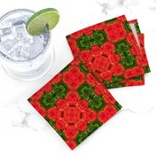 18-02f Christmas Orange Red Green Abstract Floral  _ Miss Chiff Designs 