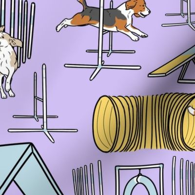 Simple Beagle agility dogs - purple