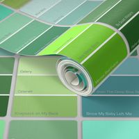 paint chips with names - green