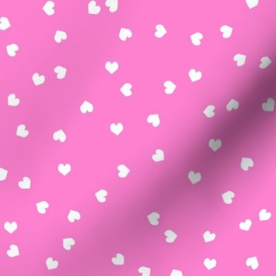 valentines confetti hearts fabric - valentines day fabric, hearts fabric, sweet girls fabric, cute girls fabric - bubblegum pink
