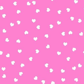 valentines confetti hearts fabric - valentines day fabric, hearts fabric, sweet girls fabric, cute girls fabric - bubblegum pink