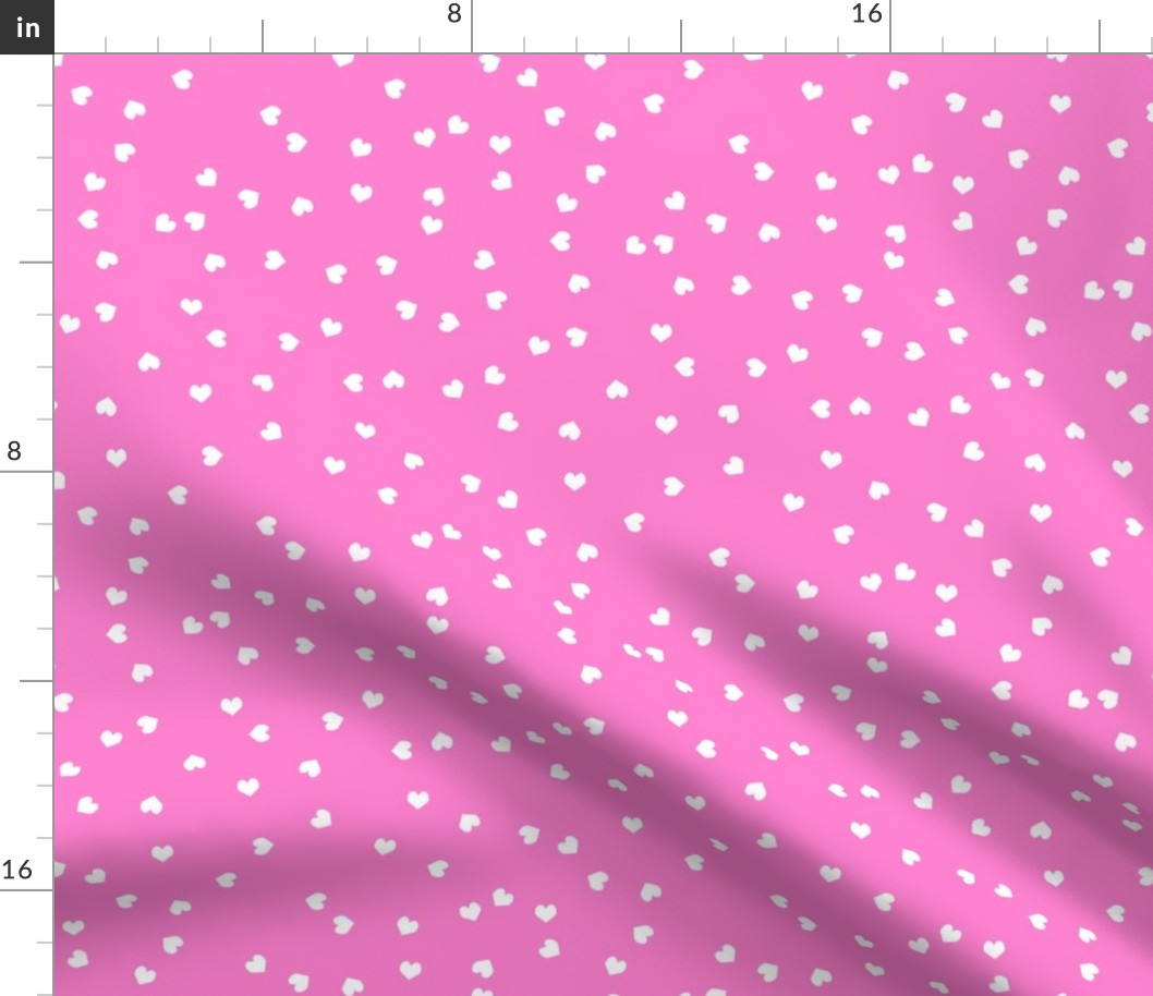 valentines confetti hearts fabric - valentines day fabric, hearts fabric, sweet girls fabric, cute girls fabric - bubblegum pink