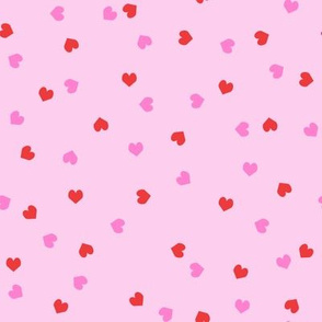 valentines confetti hearts fabric - valentines day fabric, hearts fabric, sweet girls fabric, cute girls fabric - pastel pink
