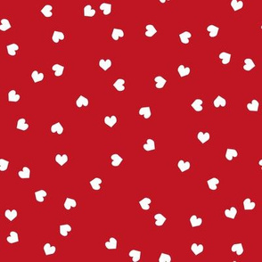 valentines confetti hearts fabric - valentines day fabric, hearts fabric, sweet girls fabric, cute girls fabric - cherry red