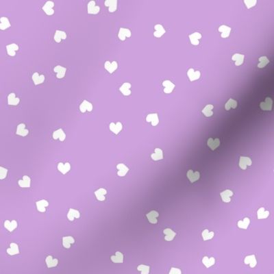 valentines confetti hearts fabric - valentines day fabric, hearts fabric, sweet girls fabric, cute girls fabric - light purple