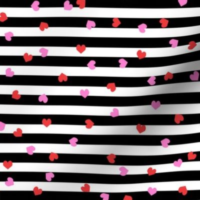 valentines heart stripes, heart fabric, Fabric | Spoonflower