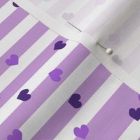 valentines heart stripes, heart fabric, valentines day fabric, valentines fabric, sweet girls fabric, - dark  violet hearts