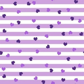 valentines heart stripes, heart fabric, valentines day fabric, valentines fabric, sweet girls fabric, - dark  violet hearts