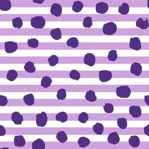 valentines dot stripe - dots, dot, stripe, stripes, valentines day fabric, - dark violet and mulberry