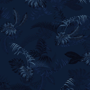 Ferny Floral - Navy