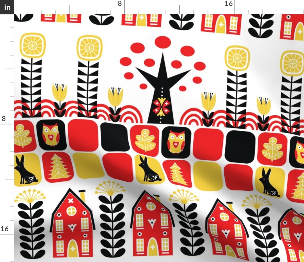 Scandinavian Folk Art Fat Quarter