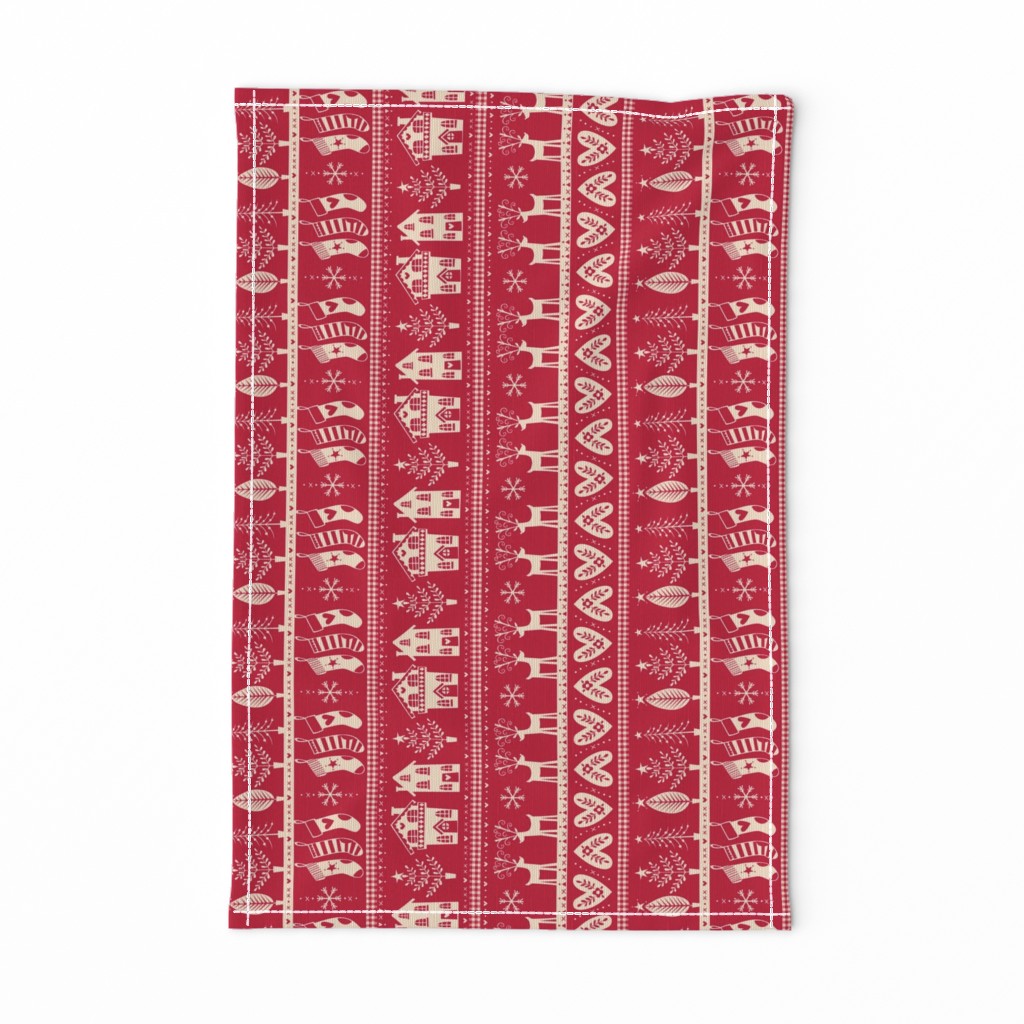 vintage nordic christmas red rotated