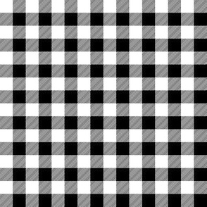 (1/2"  scale) black and white plaid -C18BS