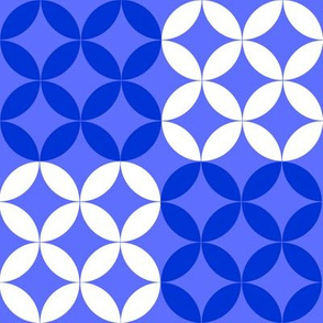 Diamond Circles in Blue and White