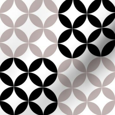 Diamond Circles in Black White and Gray