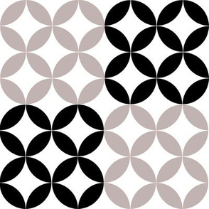 Diamond Circles in Black White and Gray