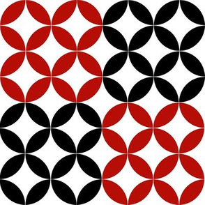 Diamond Circles in Black White and Red