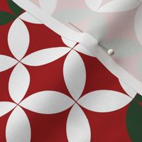 Christmas Circles in Red Green and White