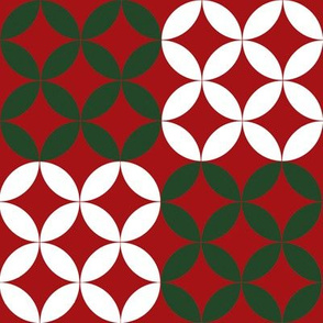 Christmas Circles in Red Green and White