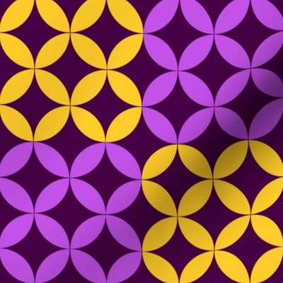 Diamond Circles in Purple and Yellow