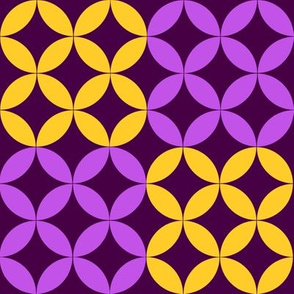 Diamond Circles in Purple and Yellow