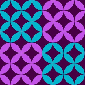 Diamond Circles in Purple and Turquoise