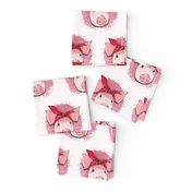 Pink Pig Wearing Bandana