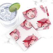 Pink Pig Wearing Bandana