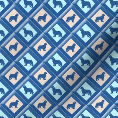 Blue Newfy triangle fabric 